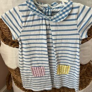 Baby Boden Blue and Pink Short Sleeve Dress